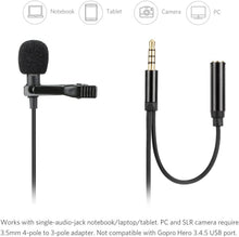 Load image into Gallery viewer, 3.5mm Aux &amp; 3.5mm Jack Lavalier Omni-Directional Microphone with Storage Bag