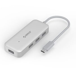 Orico 4 Port USB-C to 4xUSB3.0 Hub - Silver