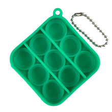 Load image into Gallery viewer, Green Push Up Popping Bubble Squary Fidget Toy with Chain for ADHD