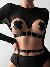 Load image into Gallery viewer, Black Cross X Nipple Cover Pasties - Pack of 4