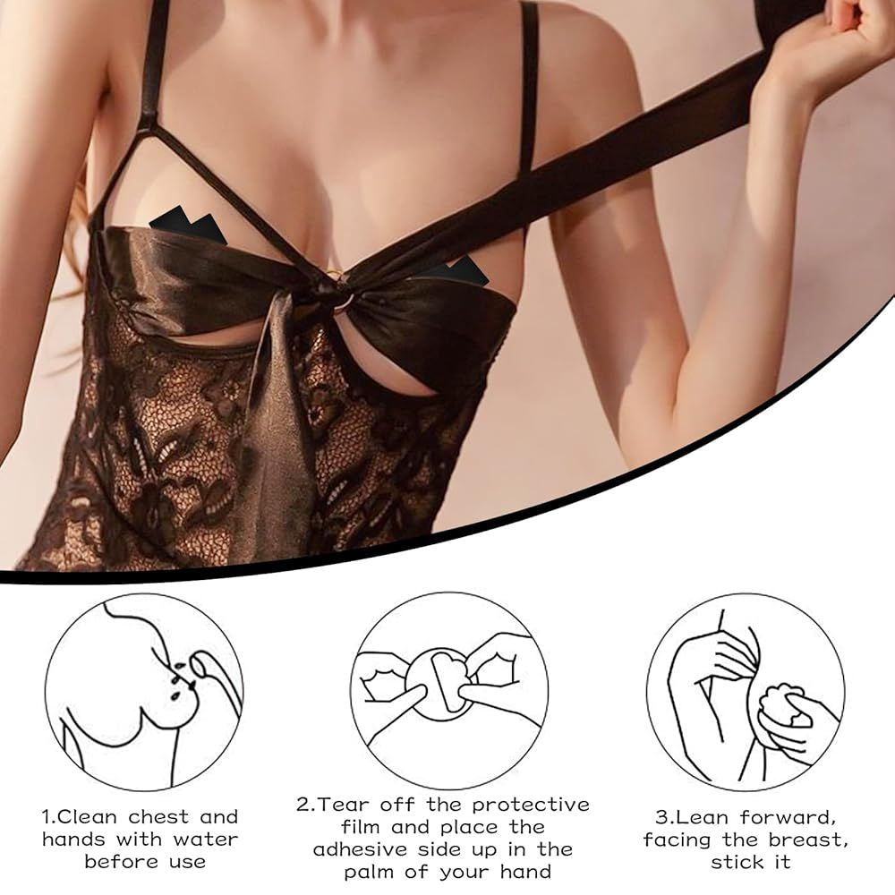 Black Cross X Nipple Cover Pasties - Pack of 4