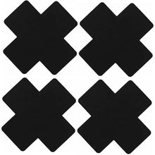 Load image into Gallery viewer, Black Cross X Nipple Cover Pasties - Pack of 4