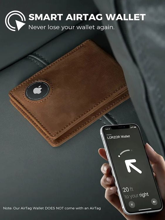 Men's RFID Blocked Multi Card Wallet - Compatible With Apple AirTag