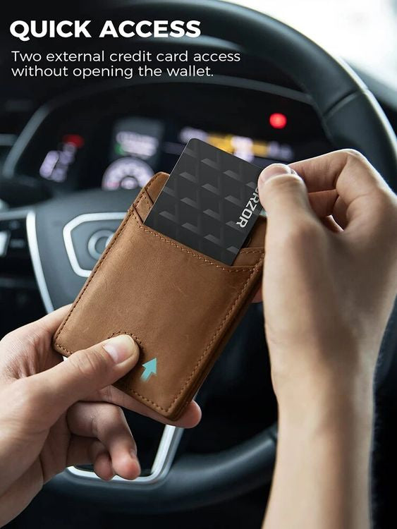 Men's RFID Blocked Multi Card Wallet - Compatible With Apple AirTag