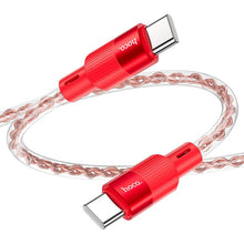 Load image into Gallery viewer, Hoco X99 3A 60W Crystal Silicone Charge Data Cable Type C to Type C - Red