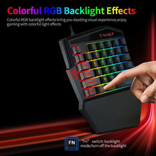 Load image into Gallery viewer, T-Wolf TF900 Single-Handed RGB Gaming Keyboard and Mouse Combo for Windows, iOS, Andriod