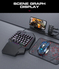 Load image into Gallery viewer, T-Wolf TF900 Single-Handed RGB Gaming Keyboard and Mouse Combo for Windows, iOS, Andriod