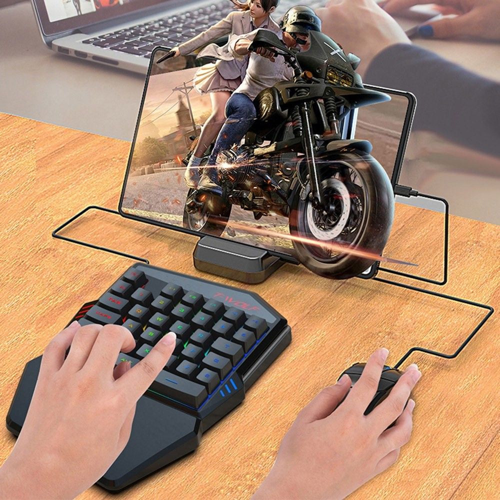 T-Wolf TF900 Single-Handed RGB Gaming Keyboard and Mouse Combo for Windows, iOS, Andriod
