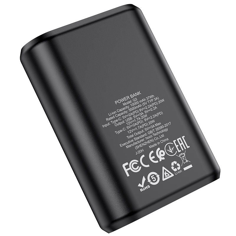 Hoco Q3 Qualcomm Quick Charge 10 000mah Mini Powerbank - Black