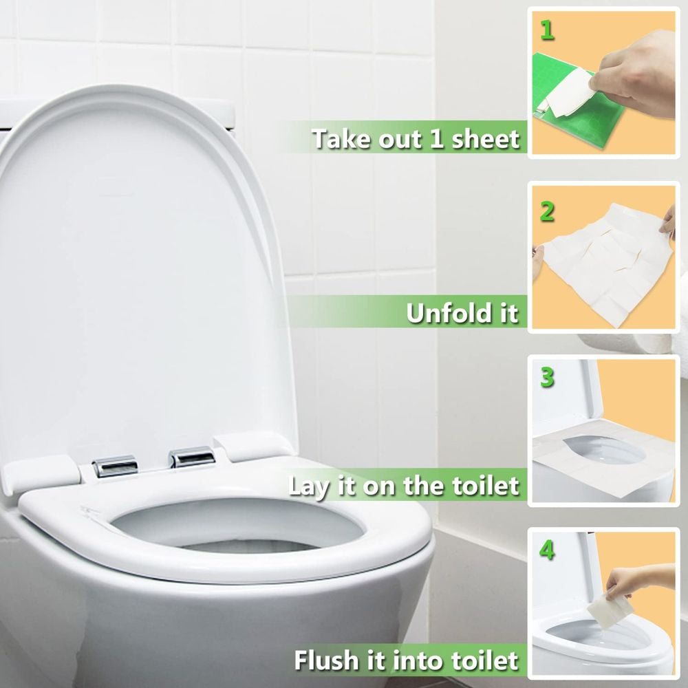 Camping Portable & Disposable Toilet Seat Cover 60 pcs (43cm)