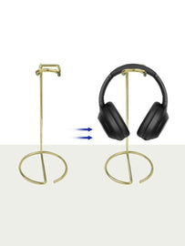 Silver Headphone Headset Desktop Stand