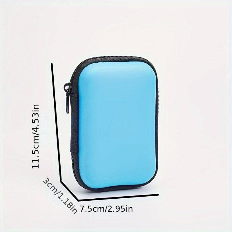 Techme Travel Storage Case for USB Cables, SD Cards, Earphones - Light Blue