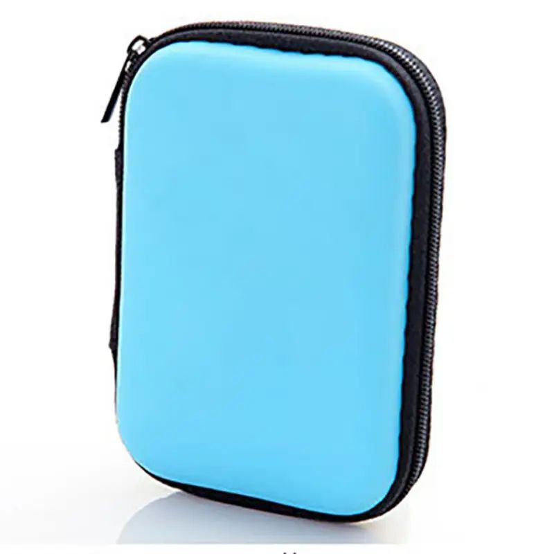 Techme Travel Storage Case for USB Cables, SD Cards, Earphones - Light Blue