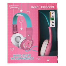 Load image into Gallery viewer, Techme Child Kids Safe Wired Headphones - Pink Elephant