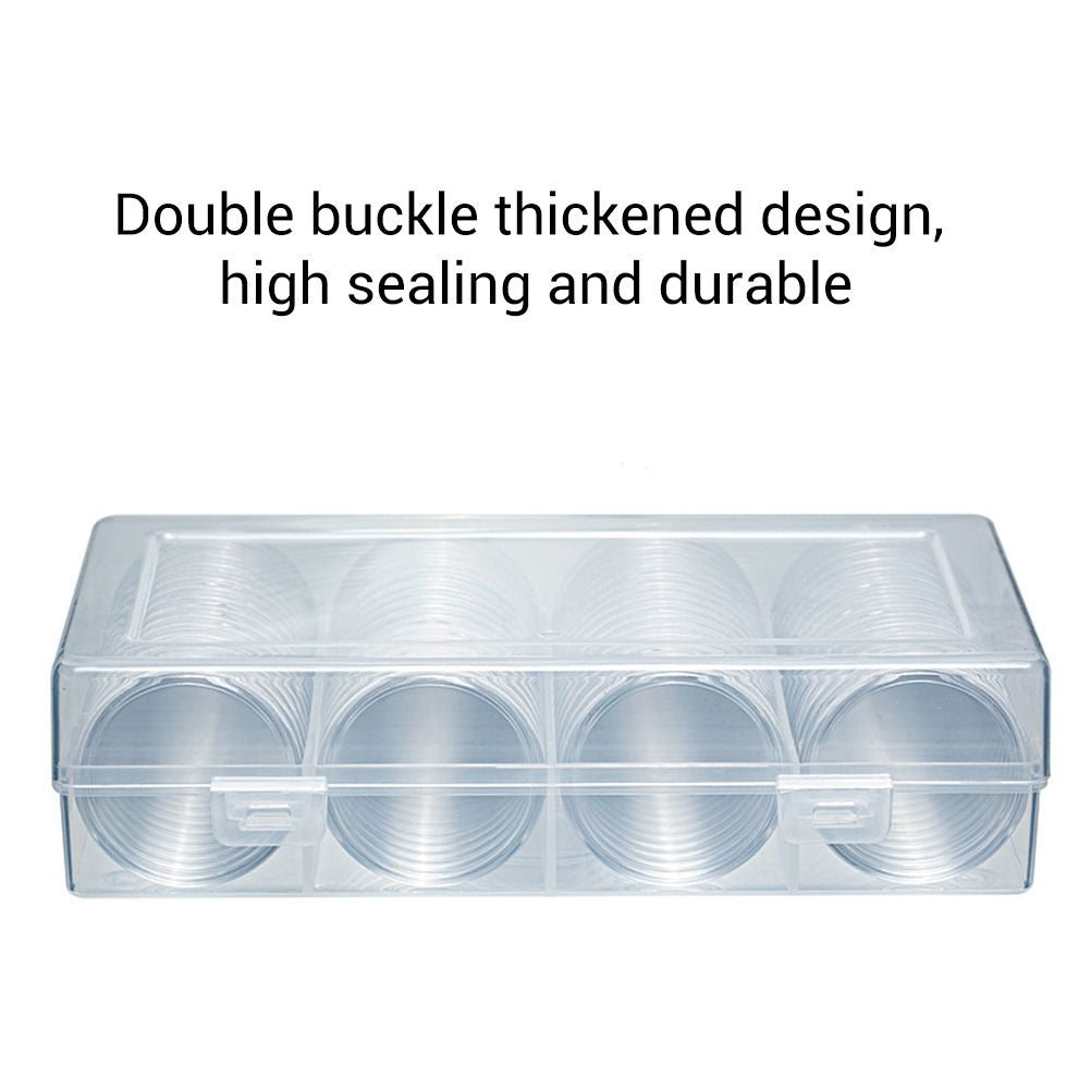 Transparent 41mm Coin Collector Storage Box with 60 Capsules