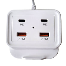 Load image into Gallery viewer, Techme 5.1A Fast Rack Charger 2 x USB / 2 x Type C Charging Ports