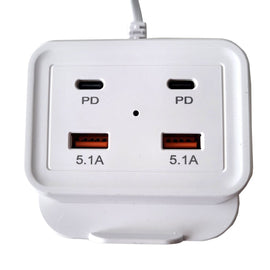 Techme 5.1A Fast Rack Charger 2 x USB / 2 x Type C Charging Ports