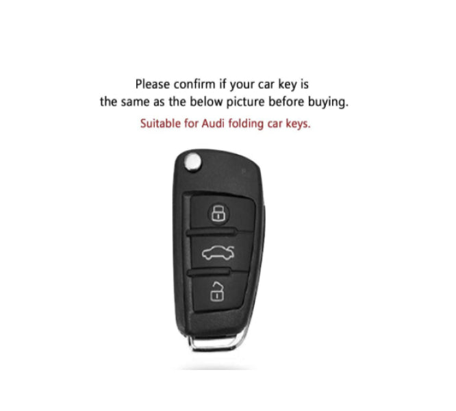 Premium Tpu Car Key Cover Compatible With Audi 3 Button White And Silver