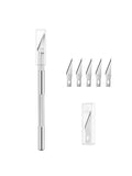 Mihuis Metal Scalpel Engraving Craft Knife with 5 Spare Blades