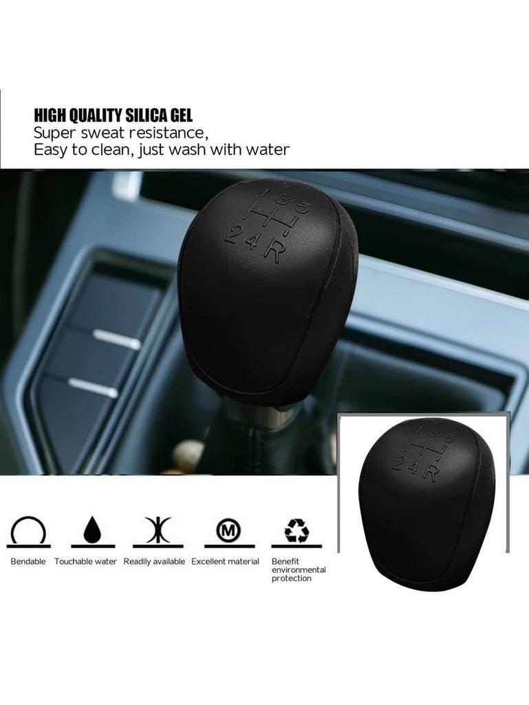 Motolab Silicone Car Gear Leaver Shift Knob Cover - Black