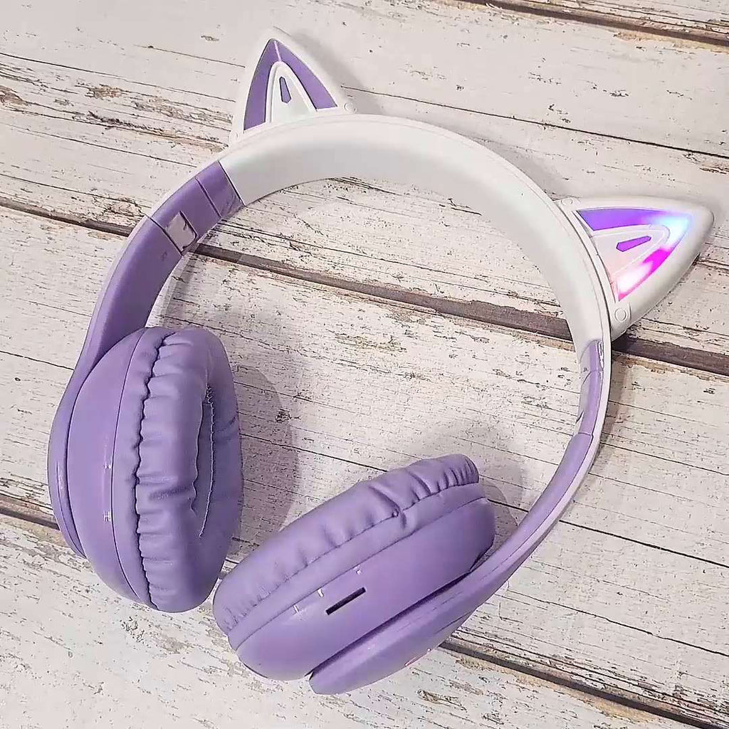 Hoco W42 Bluetooth 5.3 Cat Ear Wireless Headphones - Purple Grape