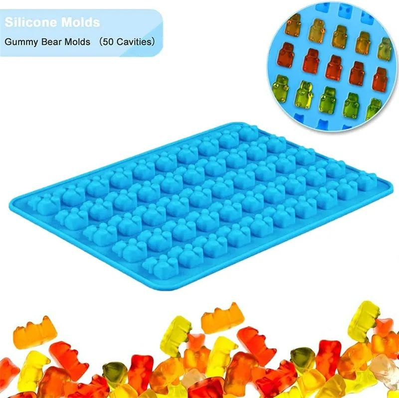 50 Silicone Bear Shaped Chocolate Mould for Jelly, Ice Cube, Choclate