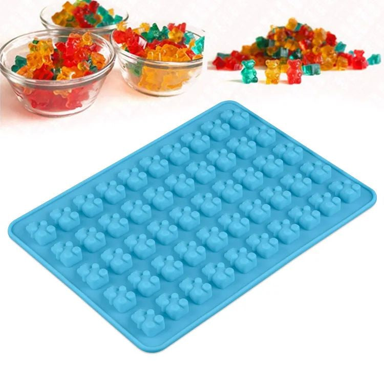 50 Silicone Bear Shaped Chocolate Mould for Jelly, Ice Cube, Choclate