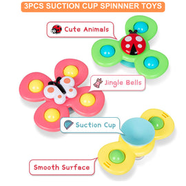 Insect Suction Cup Spinner Toy For Babies & Toddlers - 3 Piece