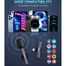 Load image into Gallery viewer, Professional Dual Wireless Lavalier Clip Microphones for iPhone iPad Clip (2 x Mic)