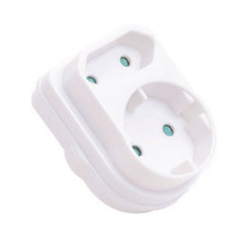 SGA-1R+1X5A Schuko Round EU & EU 5A 2 Pin Plug Adapter