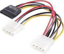 Load image into Gallery viewer, IDE 4 Pin to IDE 4 Pin + SATA Power Socket Y Adapter Splitter