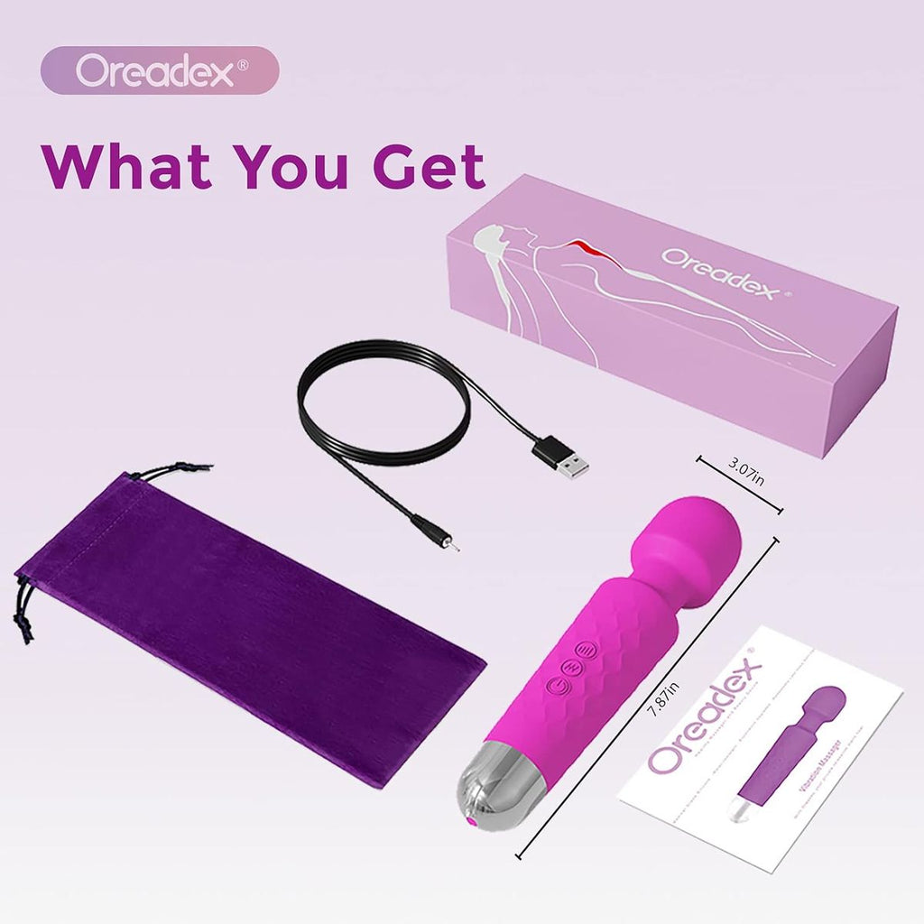 Oreadex Powerful Rechargeable Waterproof Personal Wand Massager