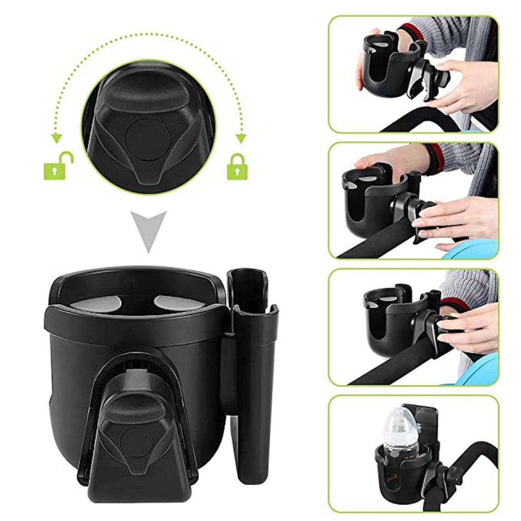 Universal Cup & Phone Holder for Pram & Stroller