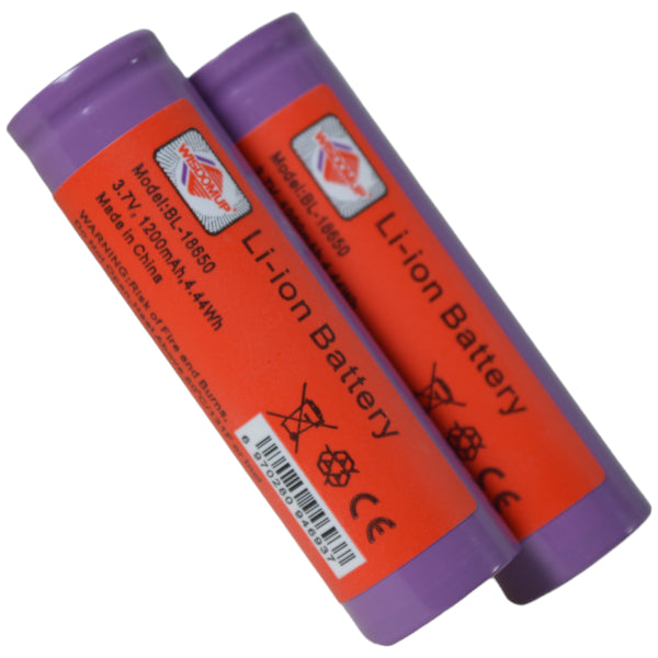 Wisdomup BL-18650 Rechargeable Li-ion 1200mAh Battery - Pack of 2