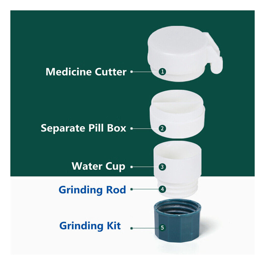 First Aid 3-in-1 Pill Cutter, Crusher, and Storage