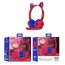 Load image into Gallery viewer, CAT Ear Headset - AKZ-K23- Wireless Headset With RGB LED Lighting
