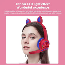 Load image into Gallery viewer, CAT Ear Headset - AKZ-K23- Wireless Headset With RGB LED Lighting