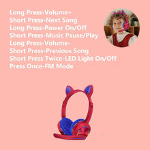 Load image into Gallery viewer, CAT Ear Headset - AKZ-K23- Wireless Headset With RGB LED Lighting