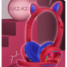 Load image into Gallery viewer, CAT Ear Headset - AKZ-K23- Wireless Headset With RGB LED Lighting