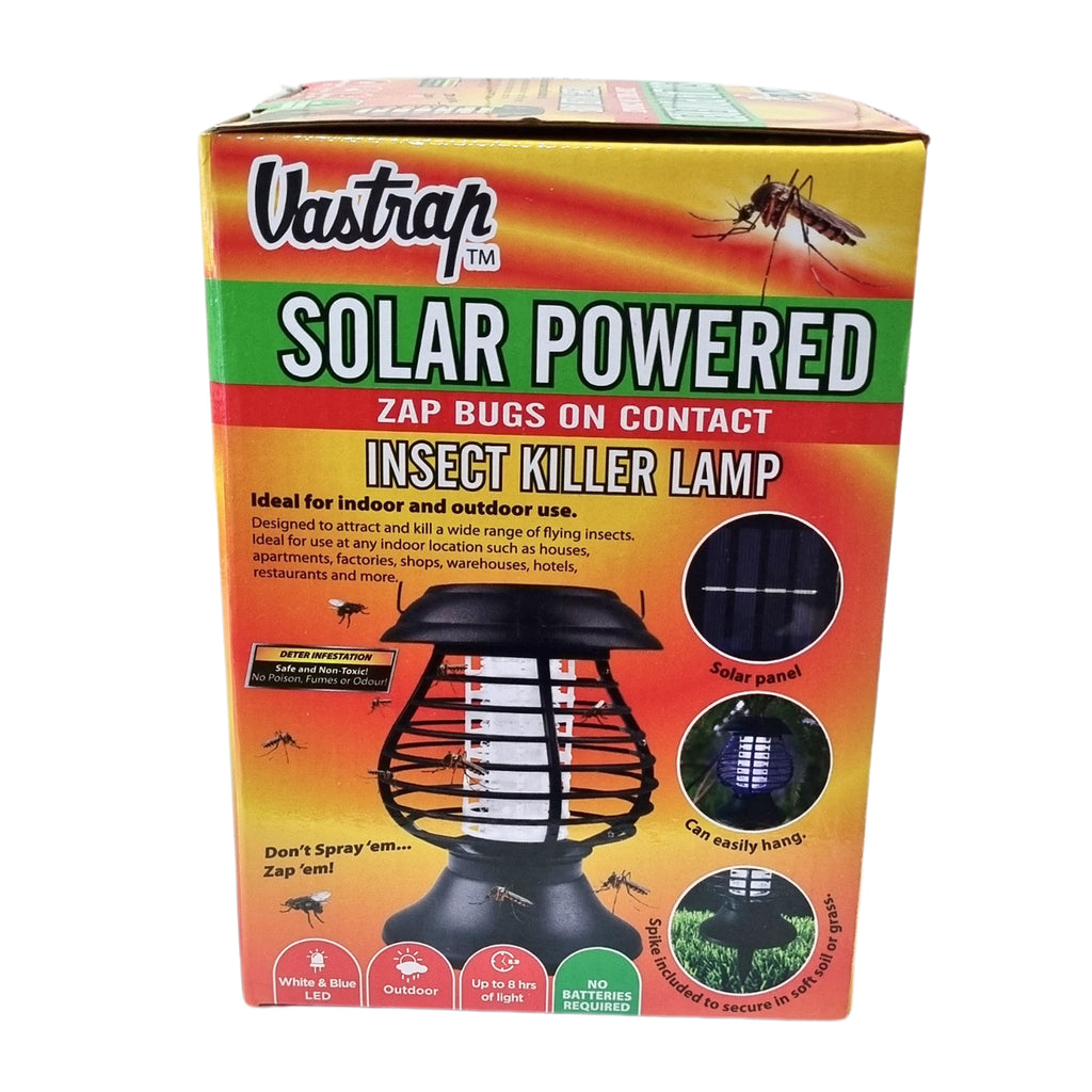 VASTRAP Solar Powered Insect Killer Lamp Bundle - Zap Bugs on Contact - Set of 2