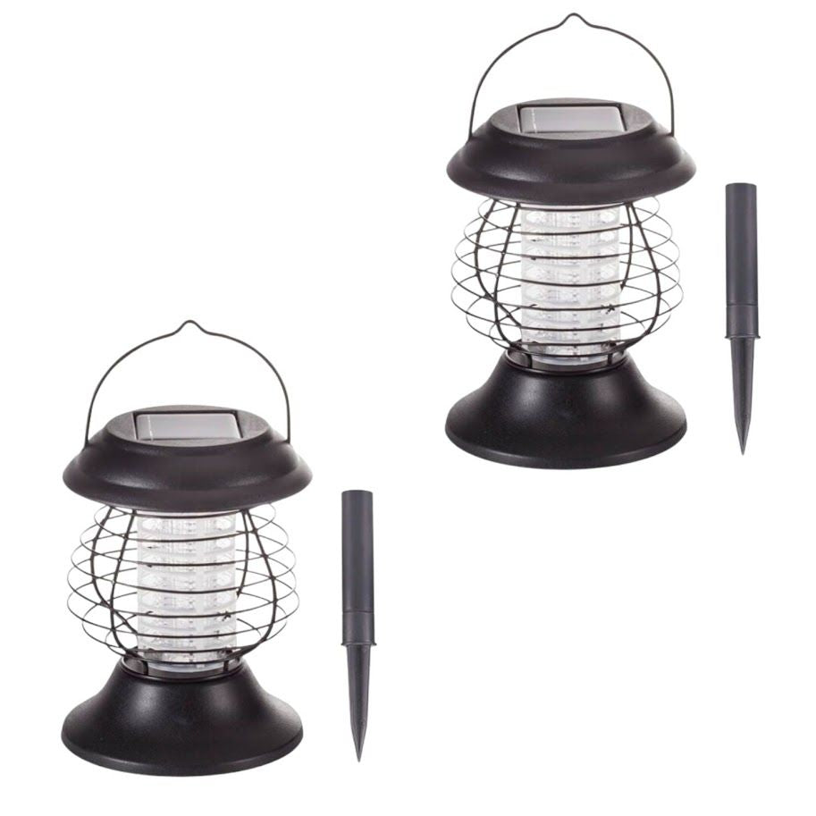 VASTRAP Solar Powered Insect Killer Lamp Bundle - Zap Bugs on Contact - Set of 2