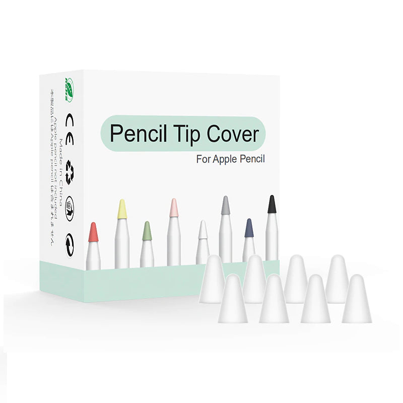 Techme White Silicone Tip Covers For Apple Pencil 1st & 2nd Gen - 8 Pack