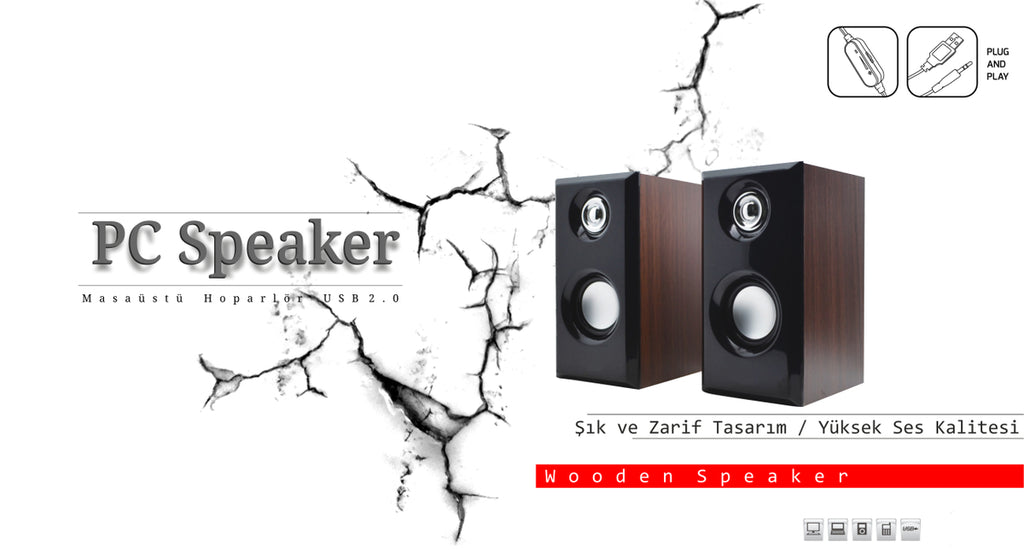 Jiteng D-092 Multimedia Dark Wooden USB Speakers with Wired Remote