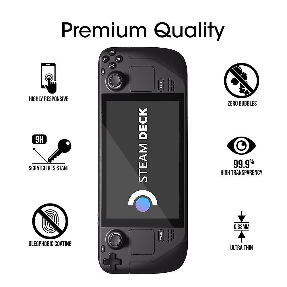 Techme Premium Tempered Screen Protector for Steam Deck Console - Pack of 2