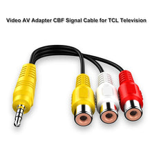 Load image into Gallery viewer, Techme 3.5MM to 3 RCA Cable Video AV Component Adapter for TCL TV, 23cm