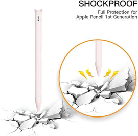 Cat Ear Silicone Protective Case & Nib Cover - Apple Pencil 2 - Light Pink