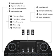 Load image into Gallery viewer, i8 Wireless Keyboard Touchpad for PC, TV - RGB Mini Keyboards