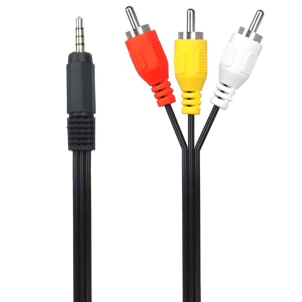 Techme 3.5mm AUX Cable to 3 RCA Cable 1.5m - Audio Jack to Audio Video AV Adapter