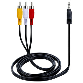 Techme 3.5mm AUX Cable to 3 RCA Cable 1.5m - Audio Jack to Audio Video AV Adapter