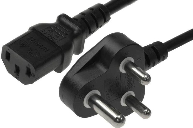 1.5 Meter PC or HDTV Power Cable 3-Pin SA Electrical Plug to Kettle Cord - IEC Plug (C13 Plug)